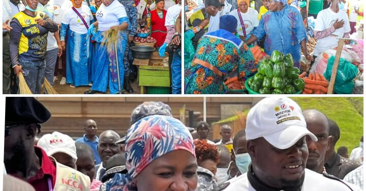 Kampala, Kalerwe Vendors Demand Empowerment as Hajjat Namyalo Uses Cleaning Drive to Rally Support Ahead of Museveni Inauguration