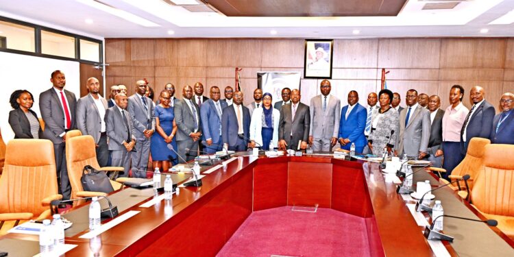 Finance Minister, Amina Mukalazi Joins NSSF Board and Government Officials to Discuss Shs80 Trillion Growth Strategy